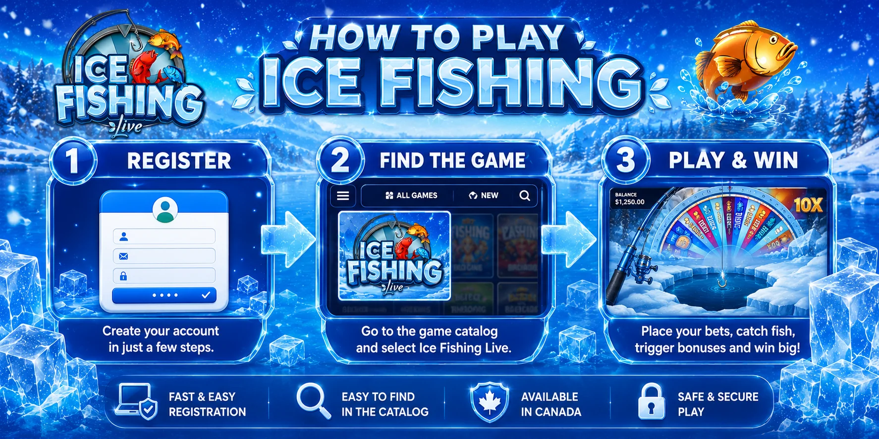 How to start play Ice Fishing Game